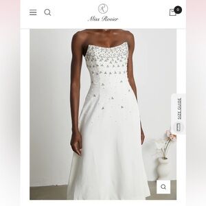Miss Rosier Elegant White Strapless Dress